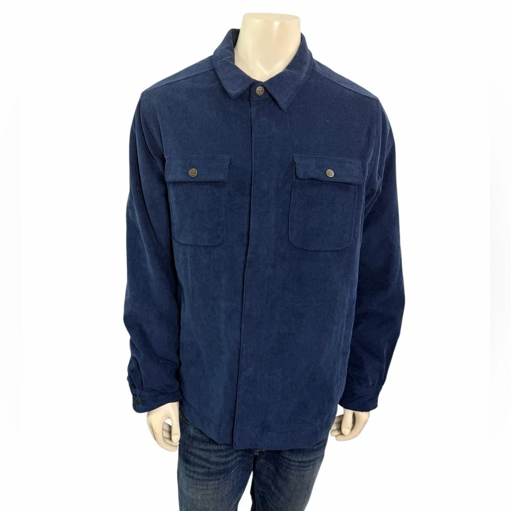 Robert Graham Men’s Size Medium Blue Snap Zipper Corduroy Ranch Jacket